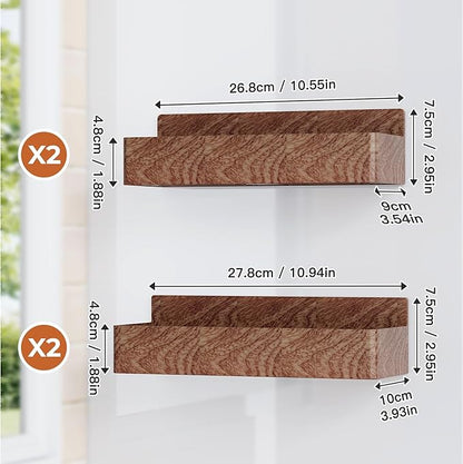 Mystozer Magnetic Spice Rack for Refrigerator, Kitchen Organizer and Storage Shelf, Wood Red (4 Pack)… - Image 7