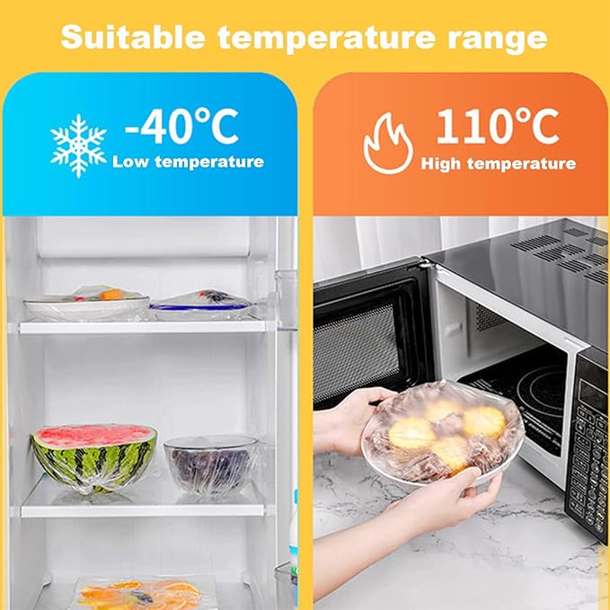 300pcs Reusable Elastic Food Covers - Universal Stretchable Clear Adjustable Plastic Plate & Bowl Covers, Outdoor Fresh Keeping Bags, Kitchen Baking Picnic and Food Storage Bread Proofing Cover. - Image 7