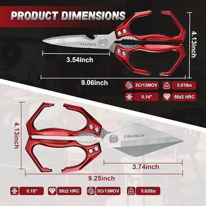 Dream Reach Kitchen Shears Set - Heavy Duty Kitchen Scissors for Food with Ergonomic Handle, Poultry Shears for Chicken, Meat, Seafood, Bone Cutting, Gifts for Men Women