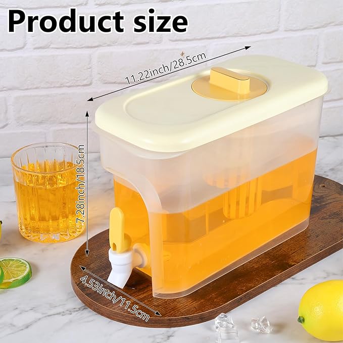 2Pack Drink Dispenser for Fridge 1 Gallon Beverage Liquid Drink Container with Spigot for Party Upgraded Gallon Water Dispenser Ice Tea Pitcher for Fridge