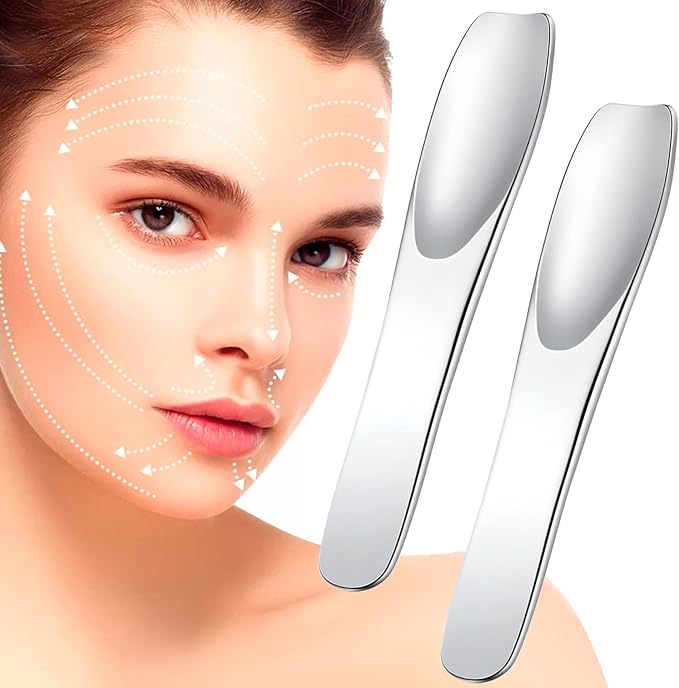 Pndeyo 3pcs Mini Stainless Steel Makeup Spatula, 2.75x0.45in Reusable Cosmetic Cream Spatulas Spoon, Silver Skincare Scoop Applicator Facial Massage Beauty Tools for Mixing Face Eye Cream