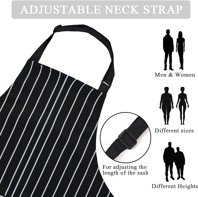 Taidven 2 Pack Apron - Unisex, Adjustable Bib Kitchen Apron, Cooking Apron, Aprons for Women Men with Pockets, Chef Aprons