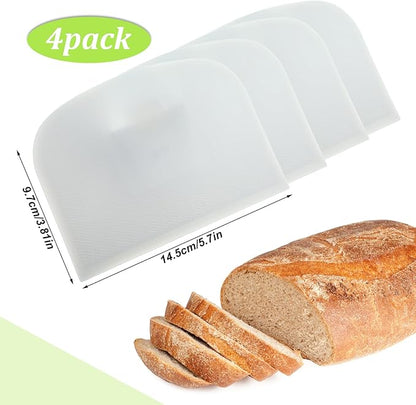 Queekay 4 Pcs Plastic Dough Scraper Flexible Dough Cutter Bench Scraper for Baking Spatula Kitchen Multipurpose Food Tools for Bread Cake