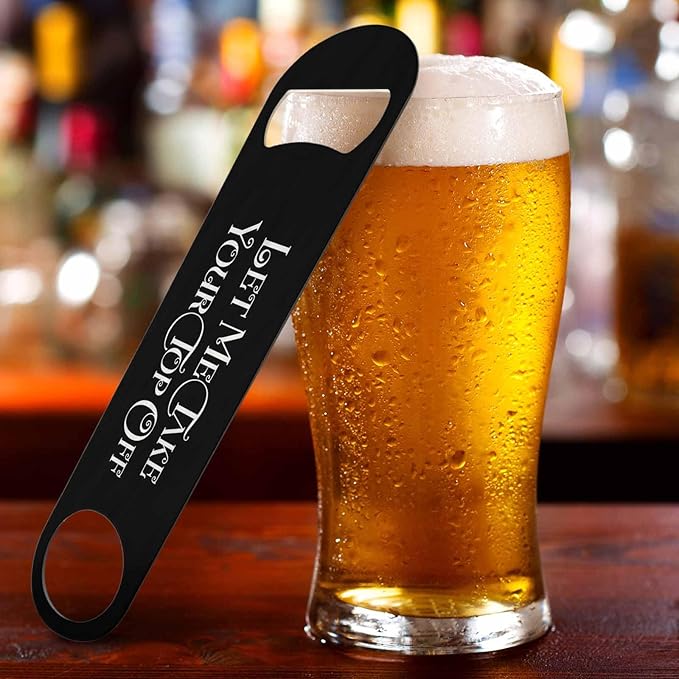 Take Your Top Off Stainless Steel Bottle Opener Funny Saying Quotes Black Flat Beer Bottle Opener Keychain for Home Kitchen Bar Restaurant Party Birthday Gift