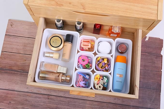 Kutesna 15 PCS Interlocking Desk Drawer Organizer Separator for Office,Bathroom,Kitchen,Makeup（White） - Image 3