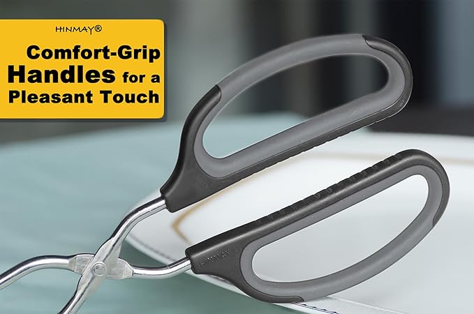 HINMAY Scissor Tongs with Comfort-Grip Handle 12-Inch Cooking Tongs (Black Handle) - Image 5