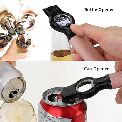 2-Pack Magnetic Beer Bottle Opener & Soda Can Opener, 2-in-1 Bottle Opener and Can Tab Opener Tool for Bartender, Long Nails, Arthritis, Silicone Handle with Build in Magnet - Dirty Pink - Image 3