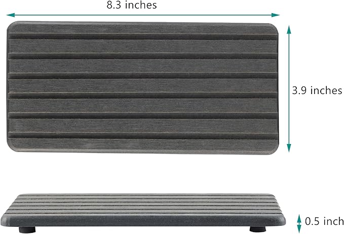 NiuYichee 2 PCS Water Absorbent diatomite Coasters, 8.3" x 4" Water Absorbing Stone Tray for Sink, Stone Drying mat for Kitchen Counter, Stone soap Tray Used for Hand Soaps & toiletries & Plants - Image 7