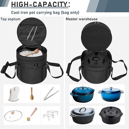 Dutch Oven Bag for 8 Inch Dutch Oven, 2-Layer Oven Travel Bag