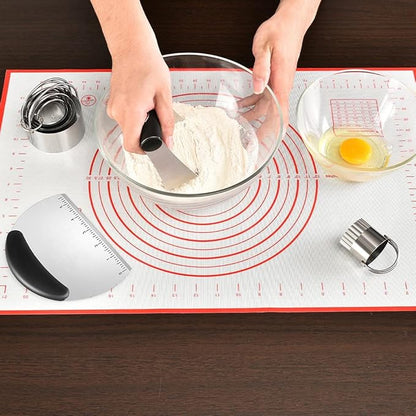Pastry Cutter, Biscuit Cutter, Dough Scraper, Silicone Baking Mats, Stainless Steel Pastry Blender Set, Dough Cutter Biscuit Cutter Baking Pastry Mat Dough Blender Tools & Pastry Utensils (5 Pcs/Set) - Image 2
