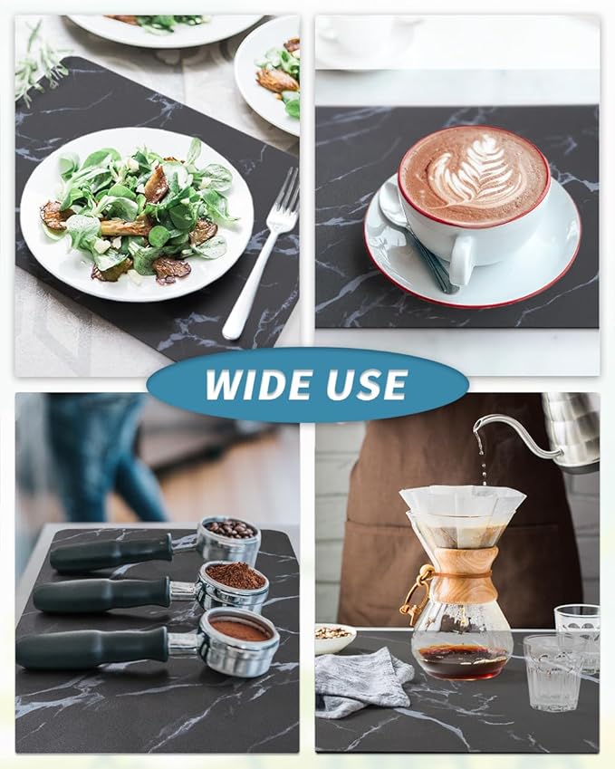 AMOAMI-Coffee Mat Hide Stain Rubber Backed Absorbent Dish Drying Mat for Kitchen Counter-Coffee Bar Accessories Fit Under Maker Machine Pot Espresso Machine Dish Rack - Image 5