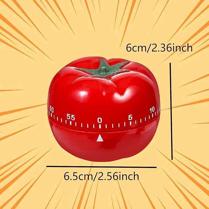 Cute Tomato Shape Kitchen Cooking Timer Kitchen 360 Degree Rotating Craft Mechanical Wind Up 60 Minutes Timer
