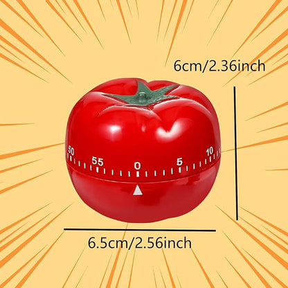 Cute Tomato Shape Kitchen Cooking Timer Kitchen 360 Degree Rotating Craft Mechanical Wind Up 60 Minutes Timer
