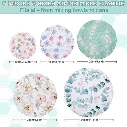 5-Size Reusable Beeswax Bowl Covers for Bread Proofing, Cotton Cloth Flexible Beeswax Wraps for Sourdough Bread Cover and Food Storage - Image 2