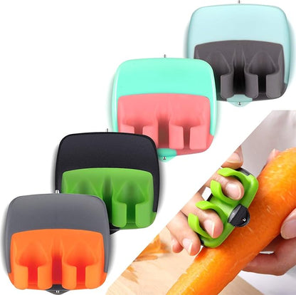 Mudder 4 Pieces Finger Vegetable Palm Peeler Kitchen Fruit Potato Peeler with Comfortable Rubber Finger Grip For Pumpkin Carrot Cucumber Potato by Mudder