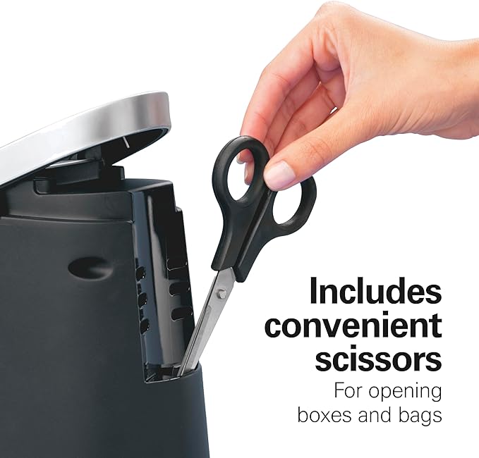 Hamilton Beach Smooth Edge Electric Automatic Can Opener for Kitchen with Easy Push Down Lever,Extra Tall,Includes Stainless Steel Scissors,Black and Chrome (76607),(Pack of 2) - Image 6