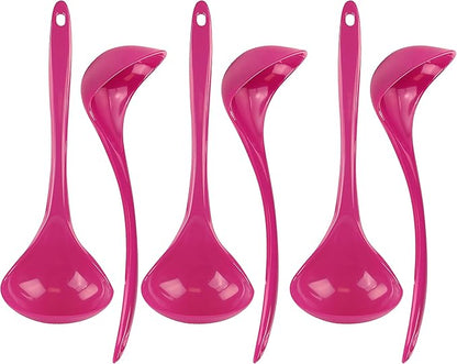 Reston Lloyd Melamine Soup Ladle Kitchen Utensil, Premium Quality Utensil with Heat Resistant Ergonomic Handle, Durable BPA-Free Plastic, 10.5 inch long, 6pc Set, Magenta by RestonLloyd