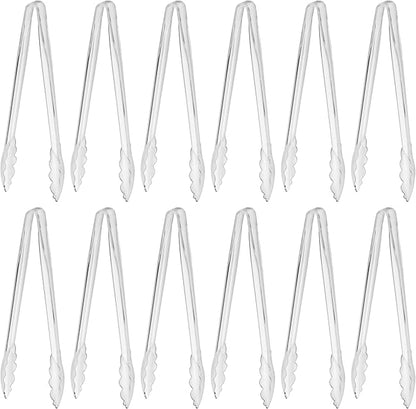New Star Foodservice 35520 Utility Tong, High Heat Plastic, Scalloped, 12 inch, Set of 12, Clear