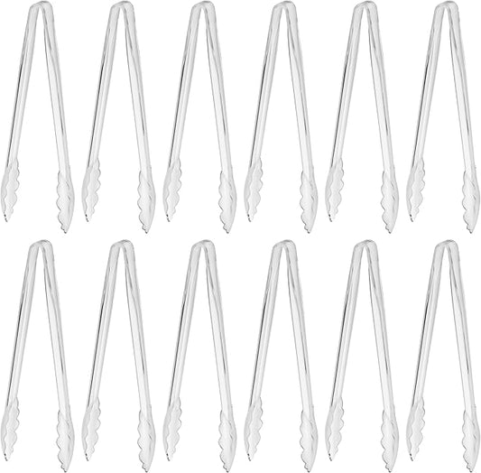 New Star Foodservice 35520 Utility Tong, High Heat Plastic, Scalloped, 12 inch, Set of 12, Clear