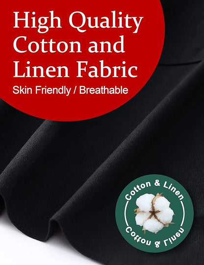 Cozy Adjustable Cross Back Aprons for Women with Pockets Cotton Linen Cooking Kitchen Baking