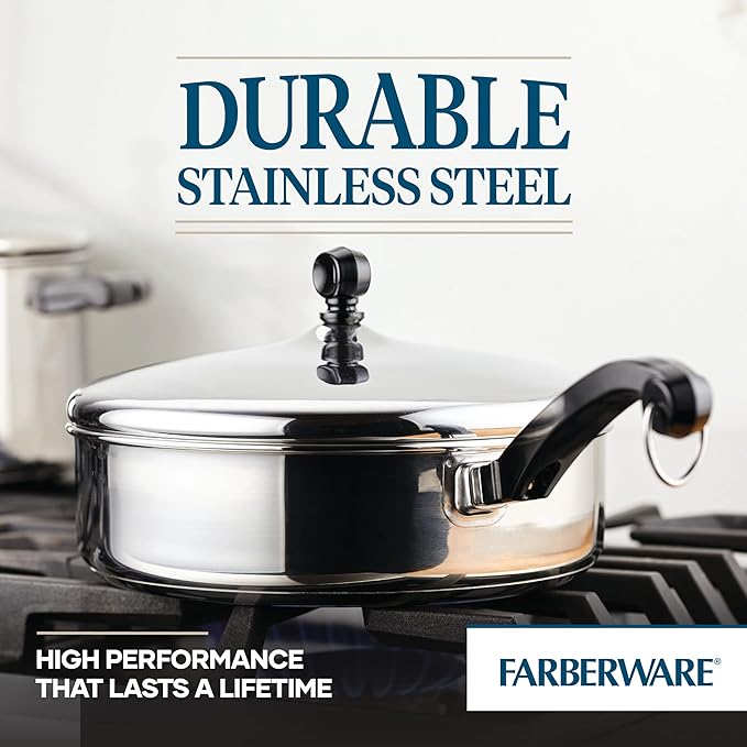 Farberware Classic Stainless Steel Fry Lid, Saute Pan (2.75 Quart), Silver - Image 5
