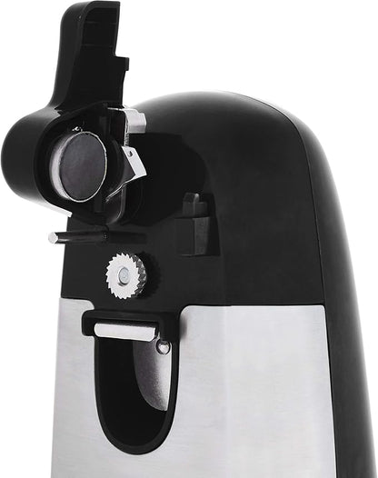 Amazon Basics 3-In-1 Electric Can Opener, Bottle Opener and Knife Sharpener with Stainless Steel Blade, Magnetic Lid Holder, Safe, Easy to Use, Powerful, Sleek Design, 50W, Black - Image 3