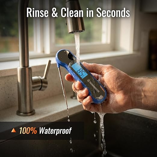 0.5 Sec Instant Read Meat Thermometer Digital with ±0.5℉ Precision, Food Thermometer for Cooking Kitchen Gadgets, Oven Grill Candy BBQ Essentials Accessories, Gifts for Him Dad Men Birthday, Blue - Image 7