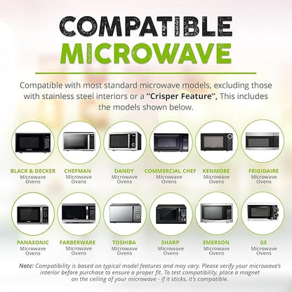 HOVER COVER Magnetic Microwave Splatter Cover, Clear Microwave Cover for Food - Vented & Magnetic, 12-inch, Food Grade Plate Cover, BPA Free - Black