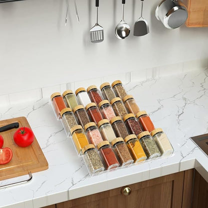 Suneerplay Spice Drawer Organizer 4 Tier, Acrylic Seasoning Organizer Rack, Clear Spice Rack Tray, Kitchen Seasoning Jars Drawers Insert (Jars Not Included/Expandable From 13" to 26") - Image 7