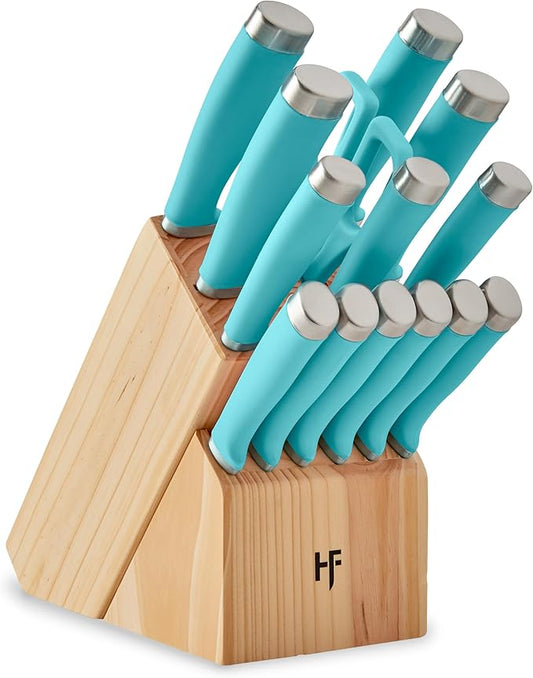 Hampton Forge Epicure True Aqua Knife Block Set, 15 Piece by HamptonForge