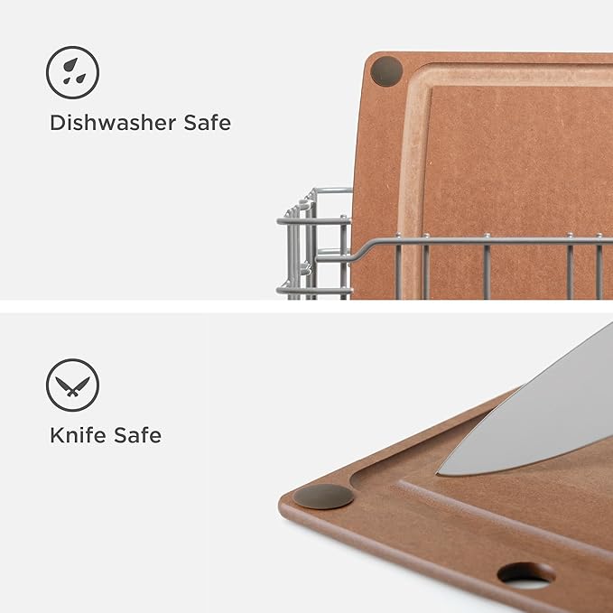 Epicurean All-In-One Cutting Board with Non-Slip Feet and Juice Groove - Non-toxic, Dishwasher Safe, Made in the USA, 11.5" x 9", Nutmeg - Image 4
