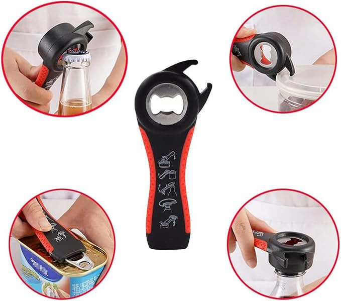 Bottle Opener for Arthritic Hand,Jar Opener for Old People, Children, Women, Those with Weak Hands,Multifunctional Kitchen Gadgets (02-Black) - Image 6
