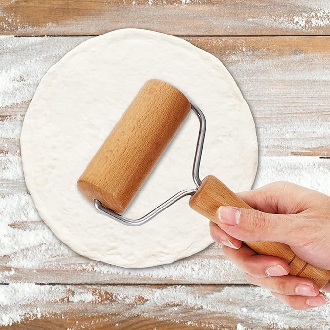 Watris Veiyi Small Rolling Pin, 2PCS Wooden Dough Roller, Non-Stick Pizza Roller, Dough Baker Roller Set for Home Kitchen Baking Cooking(9.5cm/3.74in) - Image 5