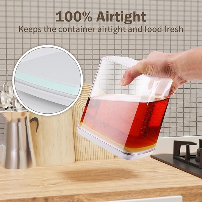 Melovom Pop Food Storage Containers Set Airtight Food Storage Containers with Pop Lids, Kitchen Pantry Organization and Storage, BPA Free, 2 x 2.8Qt - Image 4
