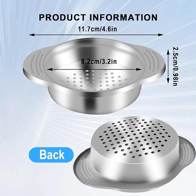 2 Pcs Metal Tuna Can Strainer - Stainless Steel Food-Grade Press Colander for Canned Fish, Beans, Vegetables (2)