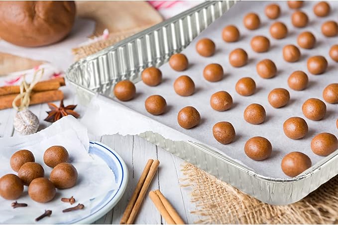 Aluminum Pans Half Size Cookie Sheet 100 Count Durable Nonstick Baking Sheets 17.75" x 12.75" - Image 2