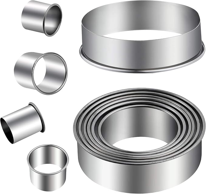 Round Cookie Cutters Set 12 Pieces Bistcuit Cookie Cutters Circle Pastry Cutters Round Donut Ring Molds for Baking for Pastries Doughs Doughnuts - Image 2