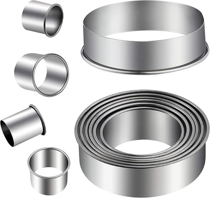 Round Cookie Cutters Set 12 Pieces Bistcuit Cookie Cutters Circle Pastry Cutters Round Donut Ring Molds for Baking for Pastries Doughs Doughnuts - Image 2