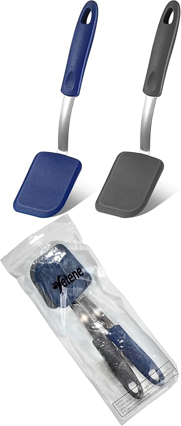 Silicone Cookie Spatula Turner 2 Pack Mini Brownie Spatula Flexible Kitchen Small Silicone Turner for Nonstick Cookware Heat Resistant No Scratch Flipper for Egg Pancake(Gray, Blue) - Image 7