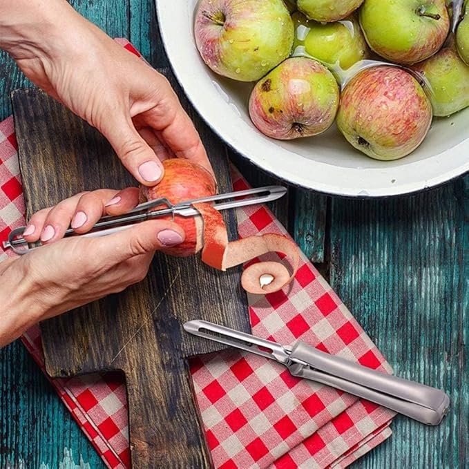 Aniso Kitchen vegetable peeler Stainless steel rotary peeler for vegetable and carrot fruit，with ergonomic safety and control handle-Dishwasher Safety - Image 3
