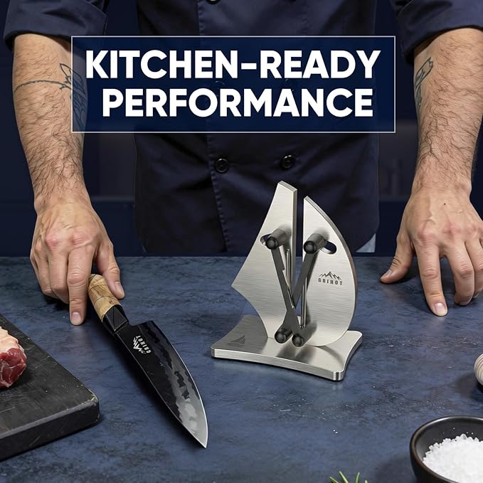 VN3 Professional Knife Sharpener | 3-Action Streamlined Sailboat Design for Effortless Knife Sharpening - The Ultimate Tool for Precision 11 to 21 Degree Angles (Upgrade Stainless Steel) - Image 7