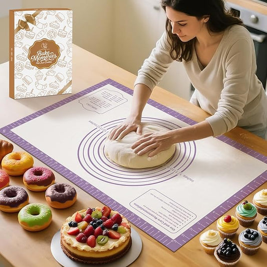 Silicone Baking Mat, Non Stick Pastry Mat Sheet for Dough Rolling, Pie Crust Macarons Baking Sheet, Easy to Clean& Dishwasher Safe, Food Grade Silicone Macaron Cookie Mat by MimekitchenKitchenHelper