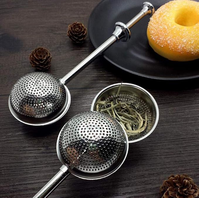 4Pcs Stainless Steel Tea Infuser Tea Strainer Sugar Flour Sifters Powdered Sugar Shaker Duster Filters Tea Interval Diffuser for Loose Leaf, Spices, Seasonings(Spherical)