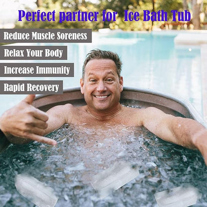 5Pcs Extra Large Ice Block Mold, Silicone Ice Block Molds for Ice Bath Tub, Big Ice Cube Molds for Ice Bath, Nordic Blue Ice Maker for Cold Plunge or Coolers, Ice Tray Accessories for Ice Bath Chiller