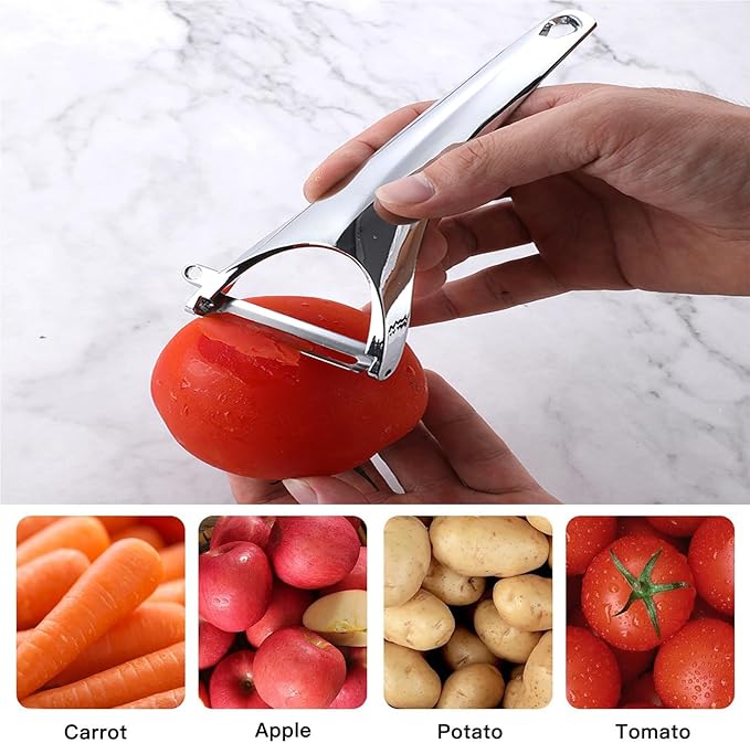 Vegetable Peeler Fruit Apple Potatoes Carrot Veggie Stainless Steel Peelers with Ergonomic Handle & Swivel Y-Shaped Blade Good Sturdy Kitchen Tool,Dishwasher Safe - Image 6