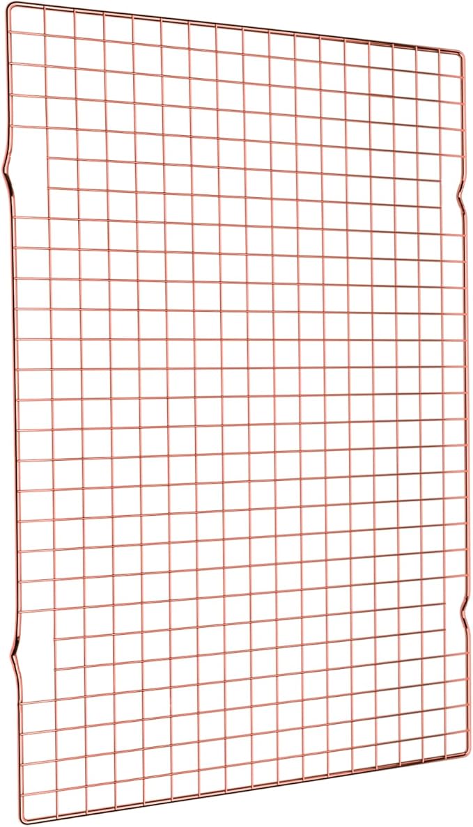 BRIOUT Cooling Rack for Baking, 16x10 Inches Baking Rack, Thick Wire Cookie Rack for Cooking, Roasting, Grilling, Drying, Oven Safe, Fits Half Sheet Pan, Rose Gold by Briout