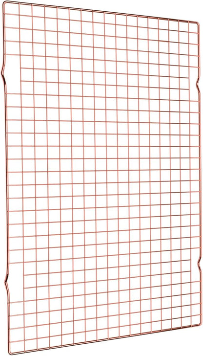 BRIOUT Cooling Rack for Baking, 16x10 Inches Baking Rack, Thick Wire Cookie Rack for Cooking, Roasting, Grilling, Drying, Oven Safe, Fits Half Sheet Pan, Rose Gold by Briout
