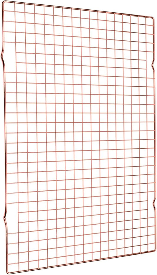 BRIOUT Cooling Rack for Baking, 16x10 Inches Baking Rack, Thick Wire Cookie Rack for Cooking, Roasting, Grilling, Drying, Oven Safe, Fits Half Sheet Pan, Rose Gold by Briout