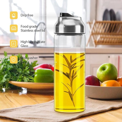 Aelga Olive Oil Dispenser Bottle - Glass Oil Dispenser - Dispenser Bottle for Kitchen with Stainless Steel Spout - Image 4