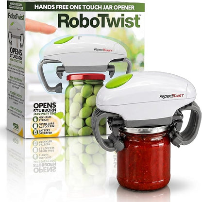 Robotwist Automatic Jar Opener, Deluxe Model with Improved Torque, Robo Twist Kitchen Gadgets for Home, Electric Handsfree Easy Jar Opener – Works on All Jar Sizes, As Seen on TV by EMSON